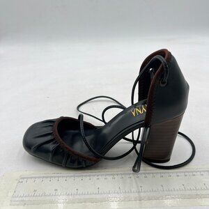 Black Women's Strappy Sandal Comfy Chunky Heels Lace Up Shoes for Travel Dating